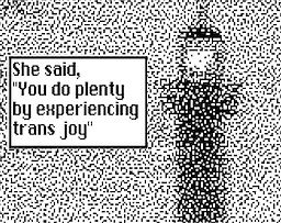 She said, "You do plenty by experiencing trans joy"