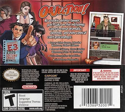 Phoenix Wright: Ace Attorney - NA Edition - pkgback