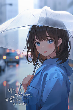 비가 오기 시작했지만, 낙엽은 이미 젖어있었다